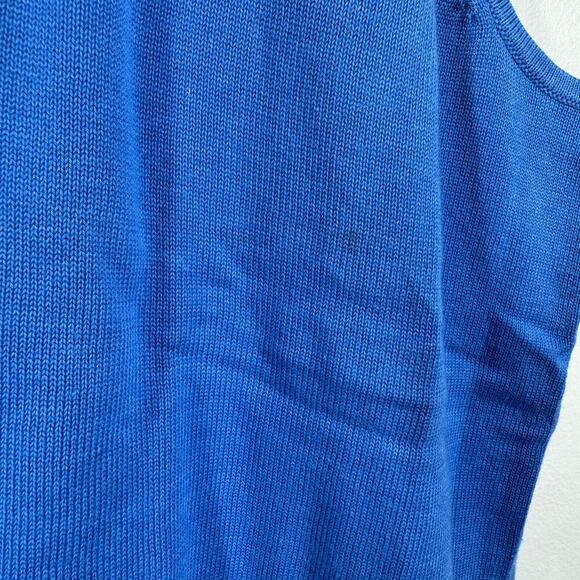 Talbots Top Women 3X Blue Plus Size Sweater Vest Spring Knit Preppy Minimal - Picture 7 of 8